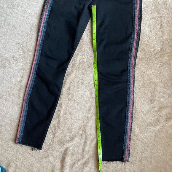 Mother High Waisted Looker Ankle Fray-Guilty Glitter Racer - Picture 6 of 10